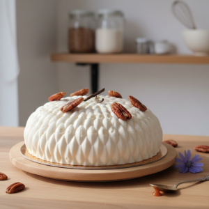 Entremet artisanal vanille pécan