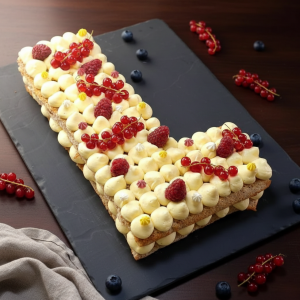 Letter cake artisanal, number cake artisanal, fruit de la passion