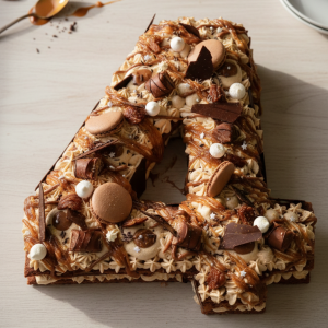 number cake artisanal tout chocolat numero 4