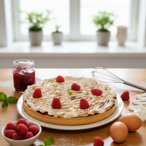 Ma tarte framboise meringuee artisanale