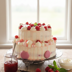 Mon layer cake artisanal framboise et vanille