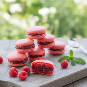 mes macarons artisanaux a la framboise